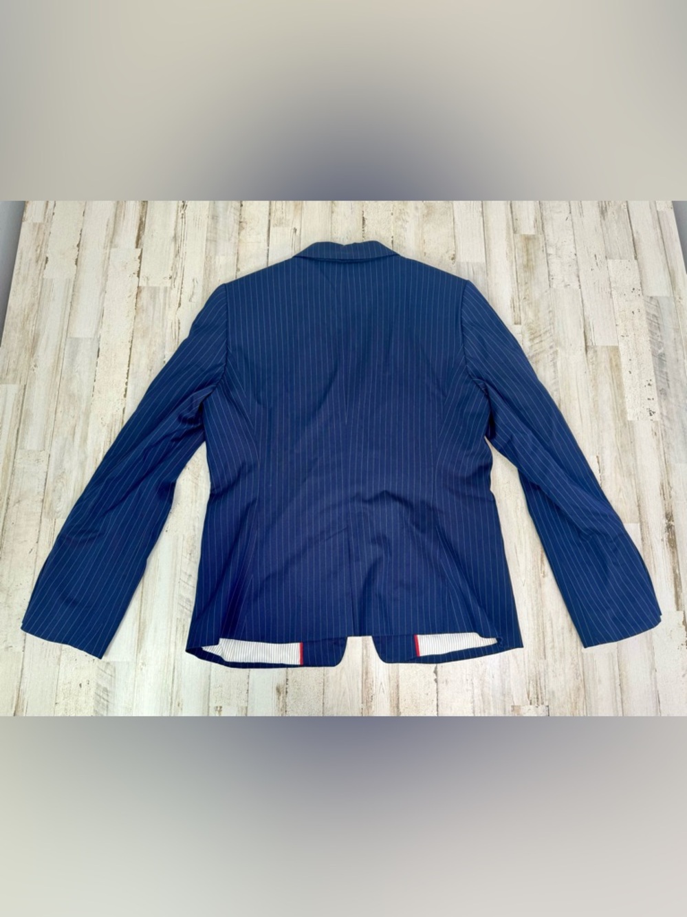 Brooks Brothers Red Fleece Women Blazer Jacket Blue Pinstripe Size 12 - Picture 6 of 12